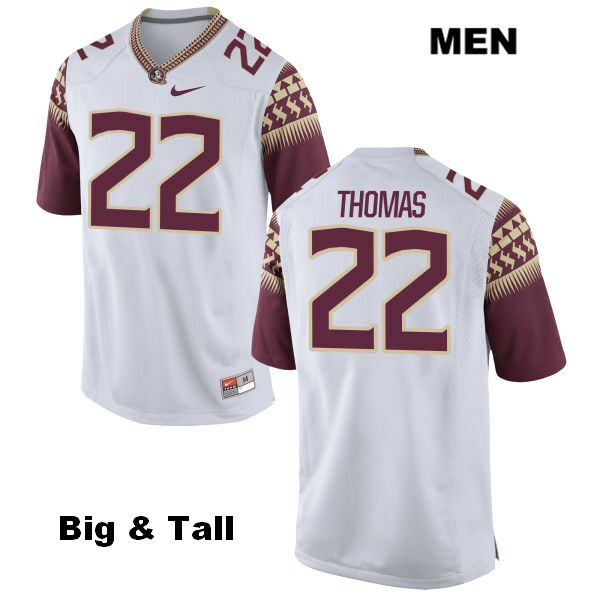 Men's NCAA Nike Florida State Seminoles #22 Adonis Thomas College Big & Tall White Stitched Authentic Football Jersey EDX0369MB